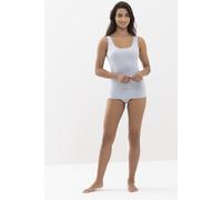 Tanktop MEY "Cotton Pure", Damen, Gr. 46, grau (light grau melange), Single Jersey, Obermaterial: 94% Baumwolle, 6% Elasthan, meliert, schmal hüftbedeckend, tiefer Rundhals, Tops Tanktop, Rundhalsauss