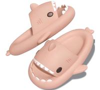 TOPALL Hai Hausschuhe,Shark Slippers,Hausschuhe Damen/Herren/Kinder Badelatschen,Hai Schuhe,Hai Schlappen,Pillow Cloud Shark Slides Süße Cozy Sharky Lustig Badesandalen für Sommer(Rosa,32/33)