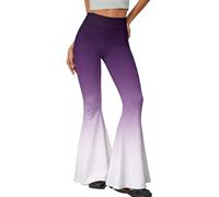 Topassion Musselin Hose Baumwolle Hosen Damen Leinenhose Outdoor Freizeithose Leicht Radlerhose Lässig Latzhose Passform Palazzohose Business Fahrradhose Bequem Jogginghose (D02-lila,S)
