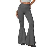 Topassion Musselin Hose Baumwolle Hosen Damen Leinenhose Outdoor Freizeithose Leicht Radlerhose Lässig Latzhose Passform Palazzohose Business Fahrradhose Bequem Jogginghose (D01-dunkelgrau,XXL)
