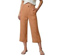 Topassion Musselin Hose Outdoor Sommerhose Elegant Freizeithose Baggy Arbeitshosen Leicht Jogginghose Elastischem Bund Anzughose Mode Trainingshose Weich Sommerhose Bequem (D02-orange,S)