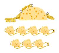 TOPBATHY 10 StüCk KäSe AnhäNger SchlüSselanhäNger, Bunte Perlenkette, Niedliche Cartoon Design, Partygeschenk, SchüLer Rucksack Dekoration, 8x2x1cm, Gelb