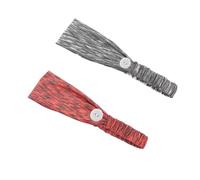 TOPBATHY 2 Stück Dehnbare Fitness Stirnbänder mit Maskenknopf Atmungsaktiv Rutschfest Weich Damen Haarbänder für Yoga Sport und Alltag