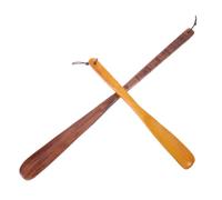 TOPBATHY 2 Stück Langer Holz Schuhlöffel 54cm und 34cm, Gebogen, Poliert | Senioren und Schwangere, Glatte Oberfläche ohne Grat, Zwei Stück, 54x4cm und 34x4cm