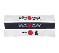 TOPBATHY 3 Stück pack Japanische Stirnbänder aus Polyester mit Schweißschutz Wiederverwendbar im Japanischen Stil für Karate Training und Kochen Geeignet