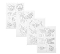 TOPBATHY 4 Blatt Wasserlöslicher Stickvlies Stickpapier Flexibel Wasserlöslich Selbstgemacht Handwerk Textilstabilisator