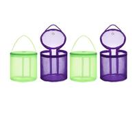 TOPBATHY 4 Stück Garnaufbewahrungsbeutel Kleiner Runder Netzbeutel aus Robustem Material Atmungsaktive Tragetasche für Strick und Häkelgarn mit Tragegriff 13 X 125cm