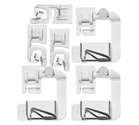 TOPBATHY 6 Stück Teiliges Edelstahl Rollsaum Druckfuß für Nähmaschinen Stabiles Metall Saumführung Kompatibel mit Brother Singer Einfach zu Montieren Tragbar für Vielseitiges Nähen