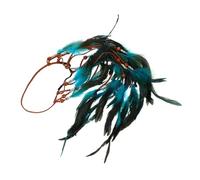 TOPBATHY Boho Feder Stirnband Haarband Damen Festival Kopfschmuck Handgefertigt Elastisch Blau