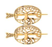 TOPBATHY Wikinger Haarnadeln Lebensbaum Metall Haarschmuck für Damen 2 Stück Retro Cosplay Haarstäbe Mittelalterliches Zubehör