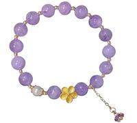 Topcrystal Natürliche Lila Kristallarmband 7MM Lavendel Stein Feng Shui Blume Spirituelles Amulett Für Liebe Glück Tier Charme Urlaub Schmuck Für Frauen Geld Wohlstand,Peach blossom