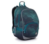 TOPGAL KIMI Schulrucksack ab der 2. Klasse (ca. 125 cm), ergonomisch & leicht, wasserabweisend, mit reflektierenden Elementen, 26 L Schulranzen mit Brustgurt & Rückenpolsterung (Grün-Blau)