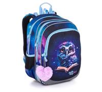 TOPGAL Schulrucksack für Mädchen ab 1. Klasse, ergonomisch & leicht, wasserabweisend, mit reflektierenden Elementen, 26 L Schulranzen mit Brustgurt & Rückenpolsterung (Eule)