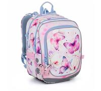 TOPGAL Schulrucksack für Mädchen ab 1. Klasse, ergonomisch & leicht, wasserabweisend, mit reflektierenden Elementen, 21 L Schulranzen mit Brustgurt & Rückenpolsterung (Weiß Rosa)