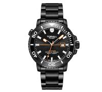 TOPHILL Herren Taucheruhr 300M 316L Edelstahl Saphir S280 Automatikuhr Super Leuchtend Mechanische Uhr TD003G, Schwarz , Armband