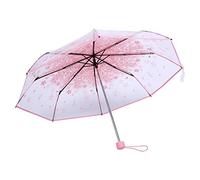 TOPINCN 1 STÜCK Regenschirm, Transparenter Taschenschirm Modischer Prinzessinnenschirm Manueller Easy Open Blütenschirm mit 4 Farben(04)