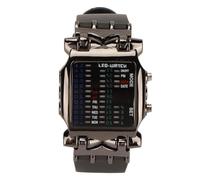 TOPINCN Armbanduhr Innovative Krabbenform-Farb-LED-Digitalanzeige-Binäruhr für Jungen, Einfach zu Tragendes Silikonarmband-Legierungsgehäuse, für Modische Männer