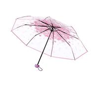 TOPINCN Kirschblüten Klarer Regenschirm für Regen, Transparenter Regenschirm, Faltbarer Regenschirm, Studentenregenschirm, Hochzeitsdekoration, Fotorequisiten, Regenschirm für Kinder, (pink)
