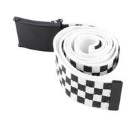 TOPINCN Schachbrett Bund, Karierter Gürtel Schwarz Flip Top Gürtels Chnalle mit Canvas Web Gürtel für Kleidung Dekoration, Schwarz Weiß Gitter Gurt Leinwand Gürtel Langer Bund für Frauen