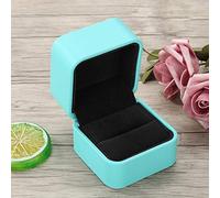 TOPINCN Schmuck-Geschenkbox, Elegante PU-Leder-Schmuckvitrine für Ring, Halskette, Armband, Armreif, Kompakt, Leicht, Aufbewahrung, Rosa, Blau (Ringschachtel)