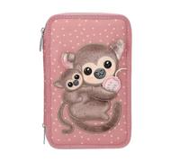 TOPModel 3 Fach Federtasche Affen Applikation JUICY