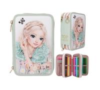 TOPModel 3 Fach Federtasche mit Stickerei SUMMER FEELING