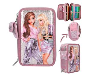 TOPModel by Depesche - TOPModel 3-Fach Federtasche Mit Glitzer GLITTER QUEEN