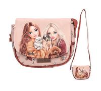 Depesche TOPModel Kleine Umhängetasche Fur Ever Friends, Rosa, mit Klettverschluss, 13x15x5 cm - Lindergartentasche Geschenke Mädchen