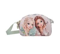 Depesche 13312 TOPModel Summer Feeling - Kleine Umhängetasche in Rosa, mit Model Motiv und Blumen Muster, Handtasche mit verstellbarem Gurt