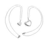 TOPPERFUN 2 Stück Edelstahl Herzanhänger Halskette mit Buchstaben Langlebige Mutter tochter Kette Kreatives Design Stilvolles Schmuckgeschenk für Frauen und Mütter