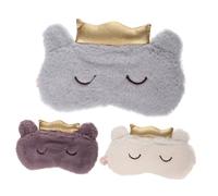 TOPPERFUN 3 Stück Weiche Atmungsaktive Augenmasken mit Elastischem Band Lichtundurchlässig und Bequem für Reisen Büro Nickerchen und Schlaf Unisex Inklusive Graue Goldene und Cremefarbene