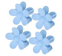 TOPPERFUN 4 Stück pack Hawaiianische Haarspangen mit Blumenmuster Matte Blumen Krallenclips für Damen und Mädchen Mittelgroß Himmelblau Rutschfest Geeignet für Hochzeit Strand und Festival