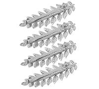 TOPPERFUN 4 Stück-pack Silberne Haarspangen mit Blattmotiv aus Eisen Komfortabel zu Tragen Dekorativ für Verschiedene Frisuren Modische Haarschmuck für Damen Alltag