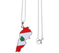 TOPPERFUN Libanon Halskette mit Flaggenanhänger aus Titanstahl Langlebiger Legierungsanhänger Unisex Schmuck für Damen und Herren Vielseitiges Geschenk