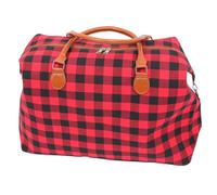 TOPPERFUN Reisetasche Canvas Weekender Tasche Karomuster 22 Zoll Robust Vielseitig Für Geschäfts Und Freizeitreisen