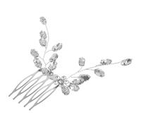 TOPPERFUN Strass Haarkamm Silber mit Blattmotiv Seitlicher Braut Haarkamm aus Metall Hochzeits Haaraccessoire mit Pflaumenblüten Langlebiger Schmuck für Damen