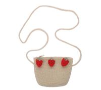 TOPPERFUN Strohtasche Mädchen Umhängetasche aus Stroh mit Aufbewahrungsfunktion für Kleine Gegenstände Modisch und Praktisch für Schule und Strand