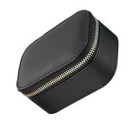 TOPPERFUN Tragbare Schmuckvitrine aus Schwarzem Pu Leder für Schmuck und Uhren mit Praktischem Reise Organizer und Multifunktionaler Aufbewahrungsbox für Halsketten