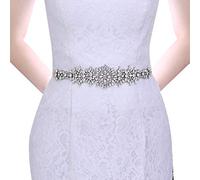 TOPQUEEN Damen Kristall Hochzeit Gürtel schärpe,Strass Braut Gürtel schärpe, Strass Braut Schärpe Perlen Hochzeit Schärpe, Black, Einheitsgröße