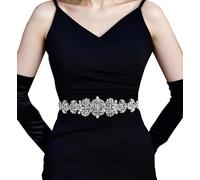 TOPQUEEN Hochzeit Gürtel Brautkleid Schärpe Brautjungfernkleider Ballkleid Brautgürtel Mit Glitzer Strass Strass (Schwarz)