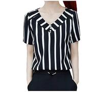 Tops, T-Shirts & Blusen für Damen - T Shirt Damen Bluse Damenbluse Blumen Linie Frauen Vintage V Ausschnitt Kurze Ärmeln Top Top Bluse für Frauen Sommer Shirt Frau Teenager Mädchen T-Shirt