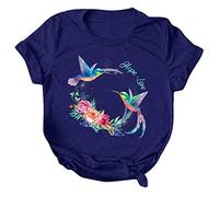 Tops, T-Shirts & Blusen für Damen - T Shirt Damen Letter Printing Sleeves T Shirt Loose Women O Neck Short Tops Bluse Lässige Damenbluse Kleidung Frauen Sommer Shirt Frau Teenager Mädchen T-Shirt