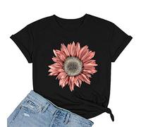 Tops, T-Shirts & Blusen für Damen - Tops für Damen O Ausschnitt Frauen Modehemd Top Druckbluse kurze T Shirt für Frauen Damen Oberteile Kleidung Frauen Sommer Shirt Frau Teenager Mädchen T-Shirt