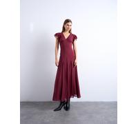TOPSHOP - TSSAGA SS MAXI DRESS WVN Oxblood Red - Gr. - 40