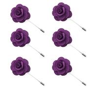 TOPTIE 6 Stück Anstecknadel Handgemachte Kamelie, Blumen Boutonniere Hochzeit, Ansteckblume, Hochzeitsanstecker Brosche Herren Revers Blume für Braut Brautjungfer Gäste Damen