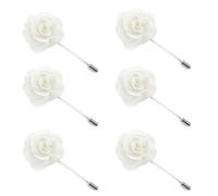 TOPTIE 6 Stück Anstecknadel Handgemachte Kamelie, Blumen Boutonniere Hochzeit, Ansteckblume, Hochzeitsanstecker Brosche Herren Revers Blume für Braut Brautjungfer Gäste Damen