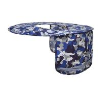 TOPTIE Hard Hat Sunshade, High Visibility Full Brim Neck Sun Shield for Hardhats-Blue Camo