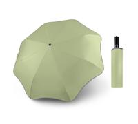 TOPTIE Rundkanten-Regenschirm Kompakter Automatikschirm mit Reflektorstreifen