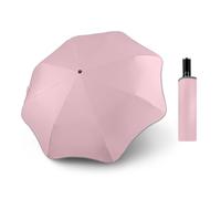 TOPTIE Rundkanten-Regenschirm Kompakter Automatikschirm mit Reflektorstreifen