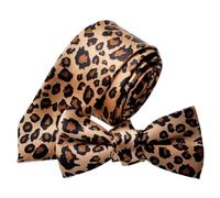 TopTie Unisex Krawatte im Leopardenmuster Krawatte & Fliegen Set